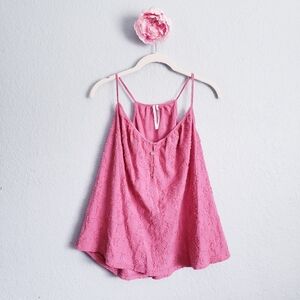 Anthropologie Dark Mauve Textured Flowy V-neck Cami